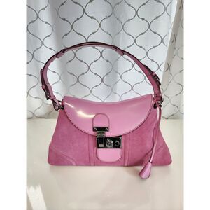 Tanner Krolle London Pink Suede & Leather Bag NWOT Luxury Glam